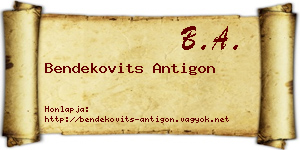 Bendekovits Antigon névjegykártya